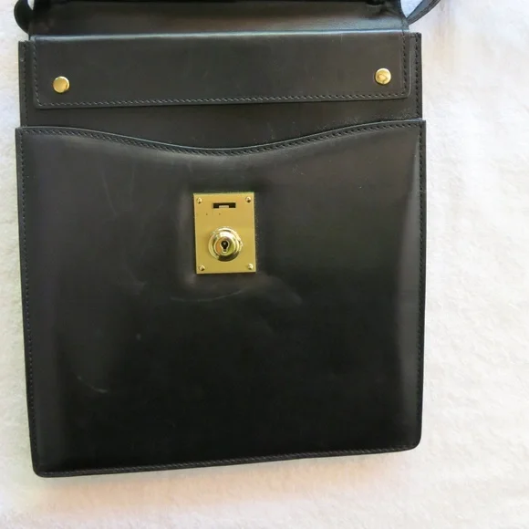 Mark Cross Leather Uptown Black Crossbody Shoulder Bag